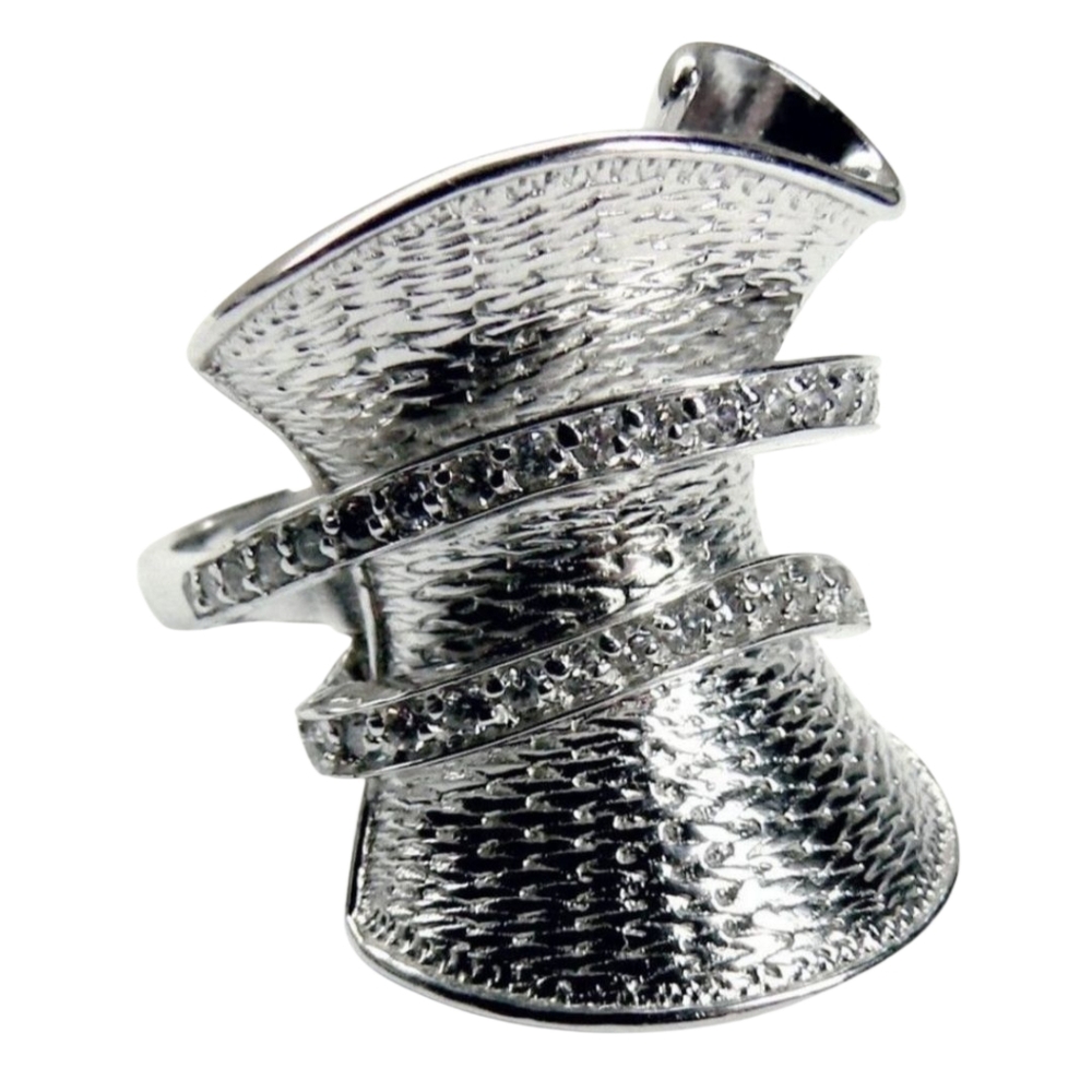Unique Sterling silver swirl Ring size 6 Weight 12 gr